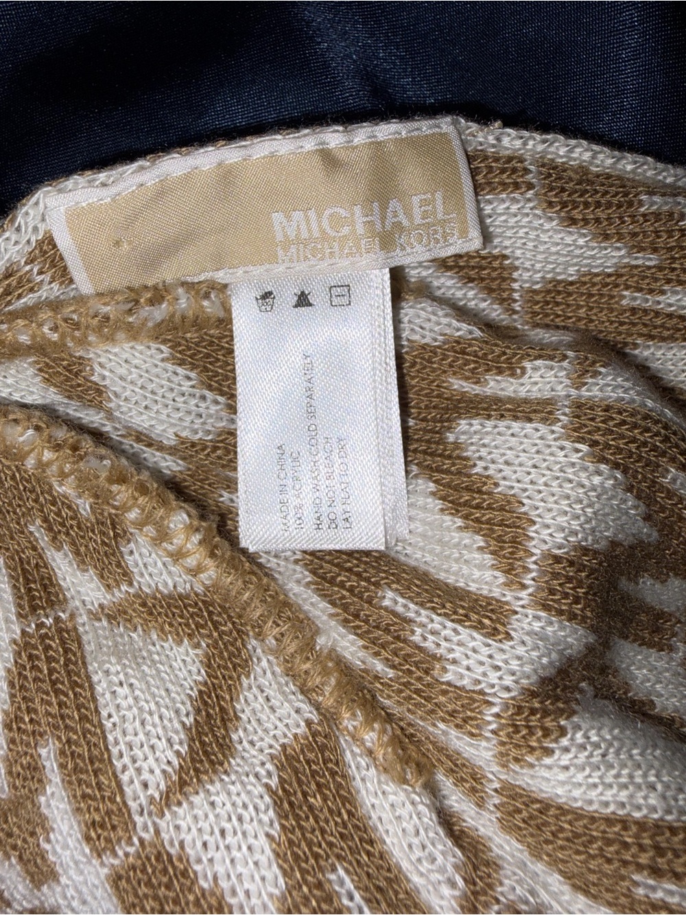 MICHAEL Michael Kors Cream and Brown Patterned Knit Hat